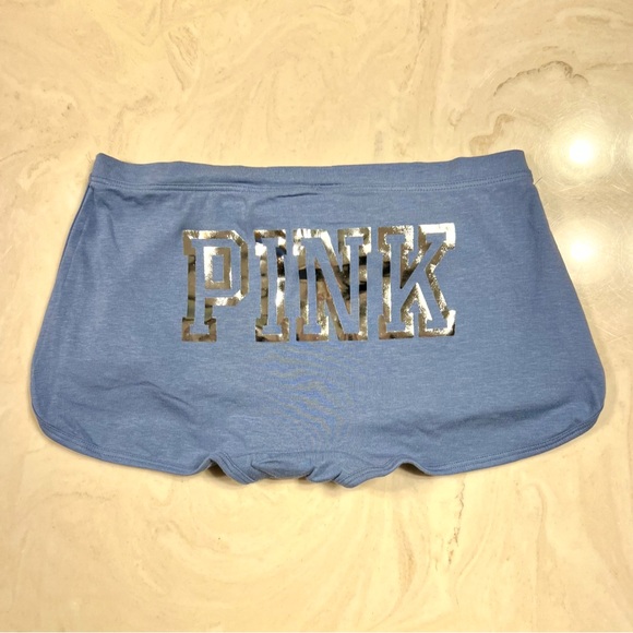 🔥PINK VICTORIA’S SECRET Cotton Dorm Bling Bralette & Boyshorts Dusty Iris LARGE - Picture 11 of 16